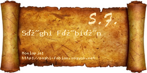 Sághi Fábián névjegykártya